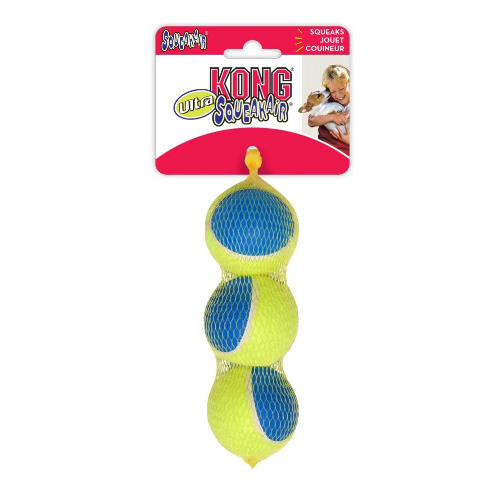 Kong Legetøj Squezzz Geodz 3 stk Ø 7 cm - farverige bolde med piv